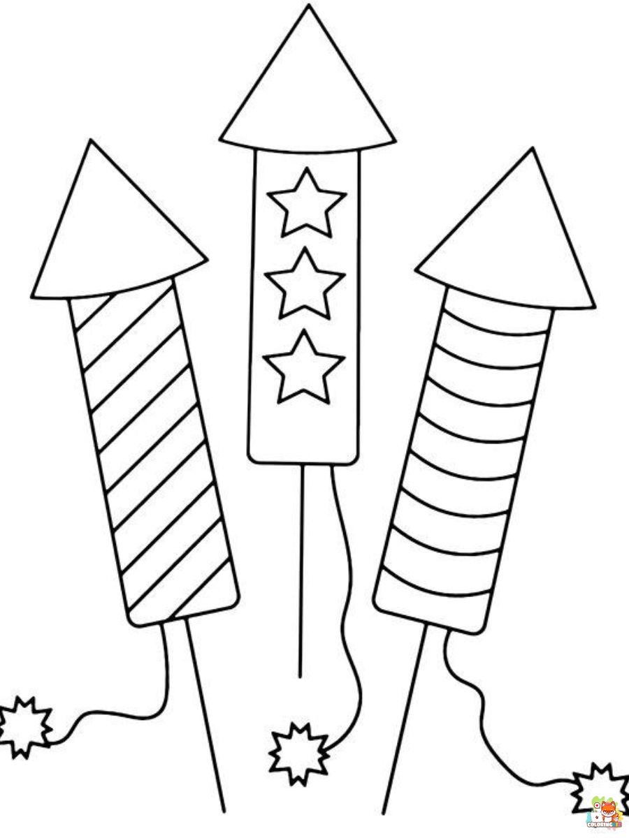 Free fireworks coloring pages for kids