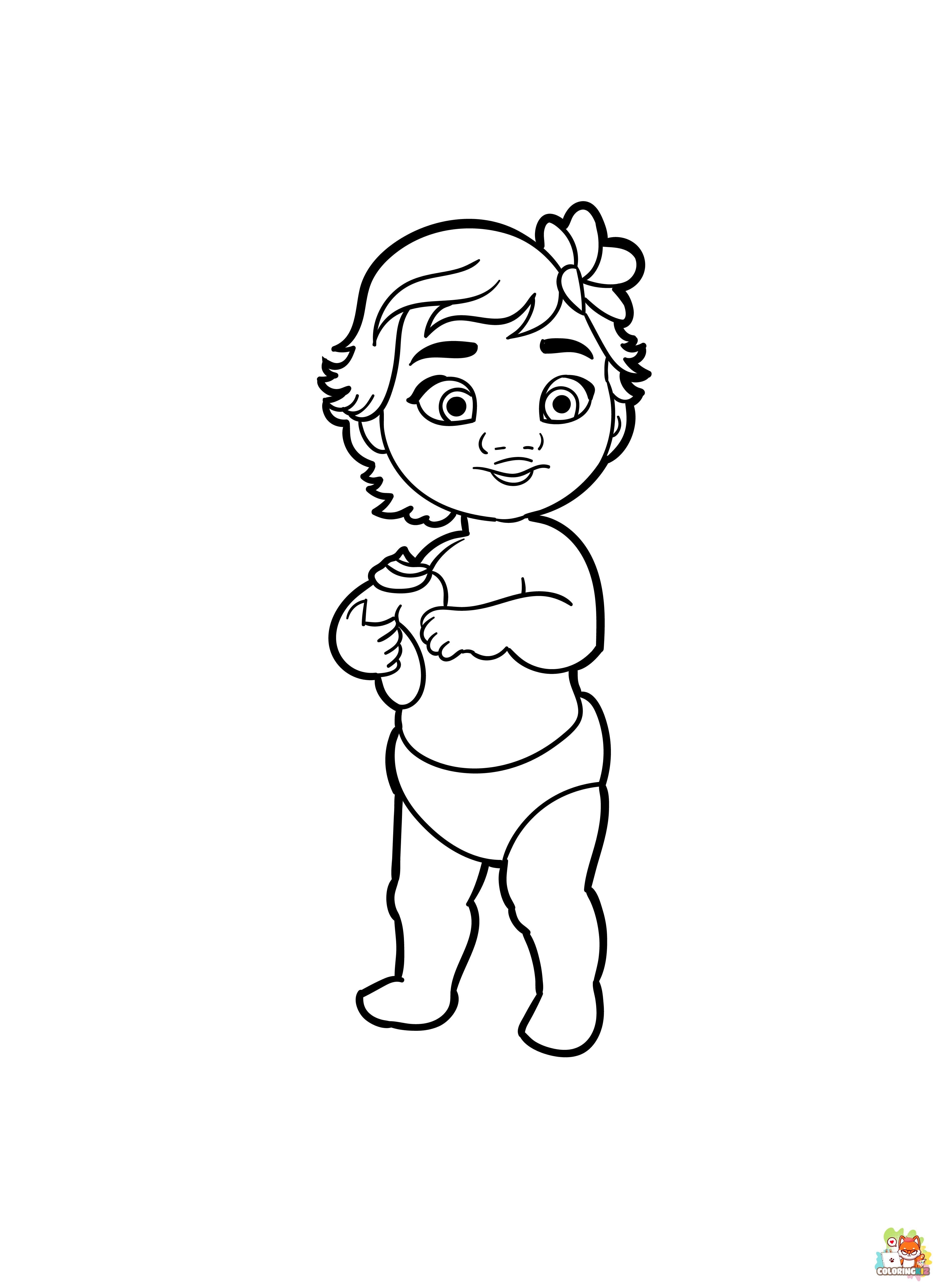 Baby Moana Coloring Pages 3