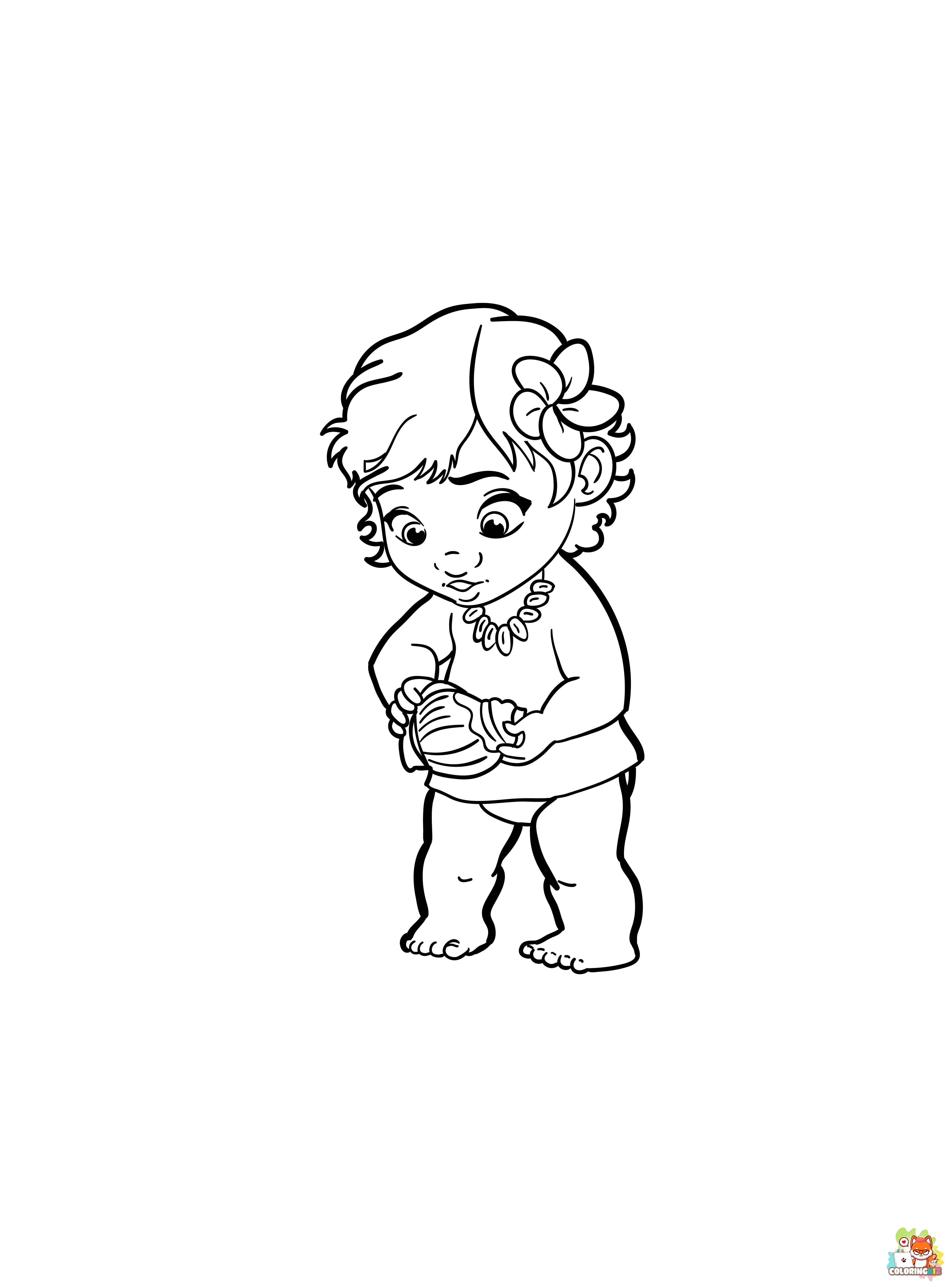 Baby Moana Coloring Pages 6