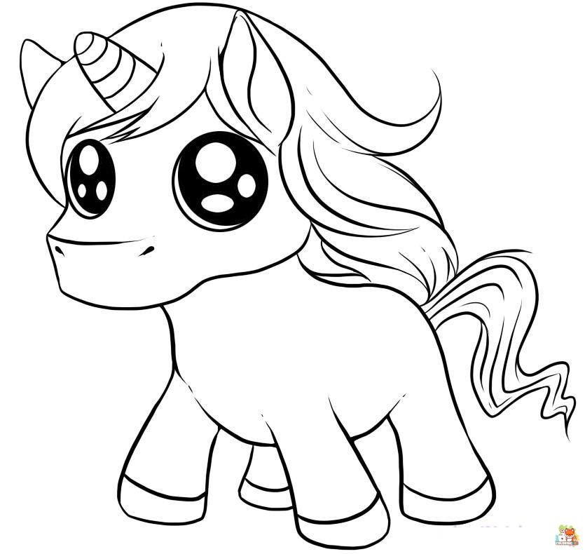 Baby Unicorn Coloring Pages 1