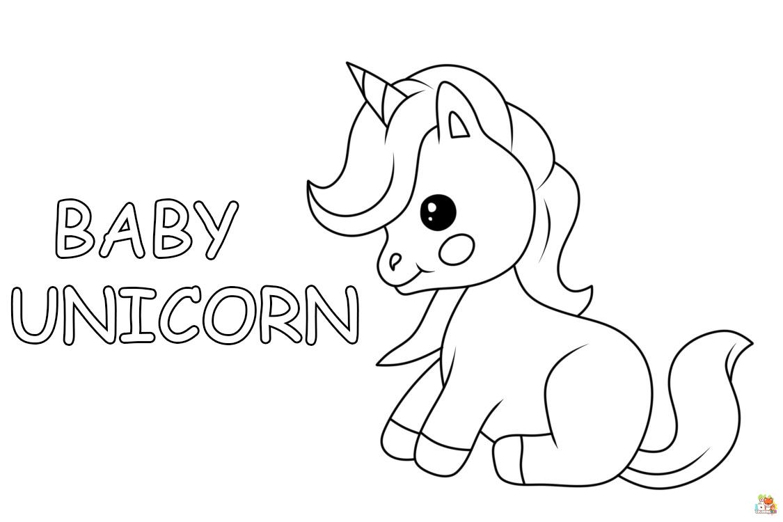 Baby Unicorn Coloring Pages 11