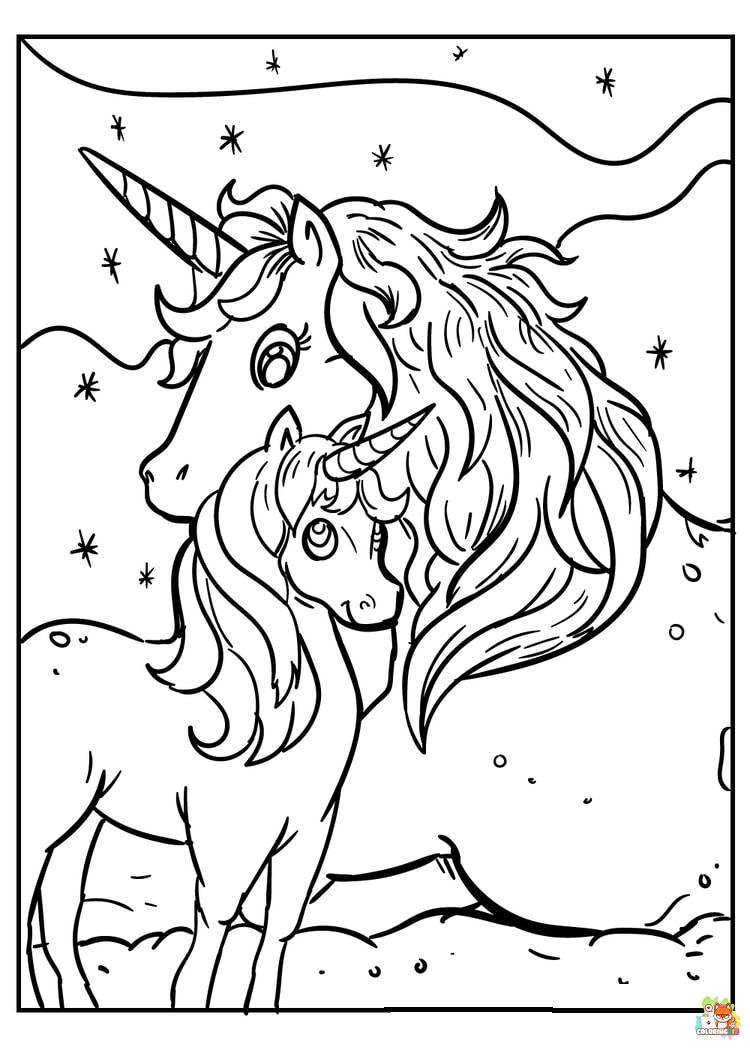 Baby Unicorn Coloring Pages 12