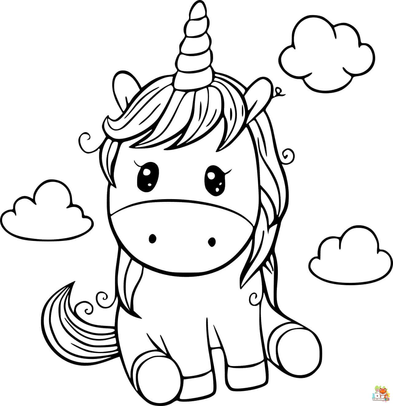 Baby Unicorn Coloring Pages 14