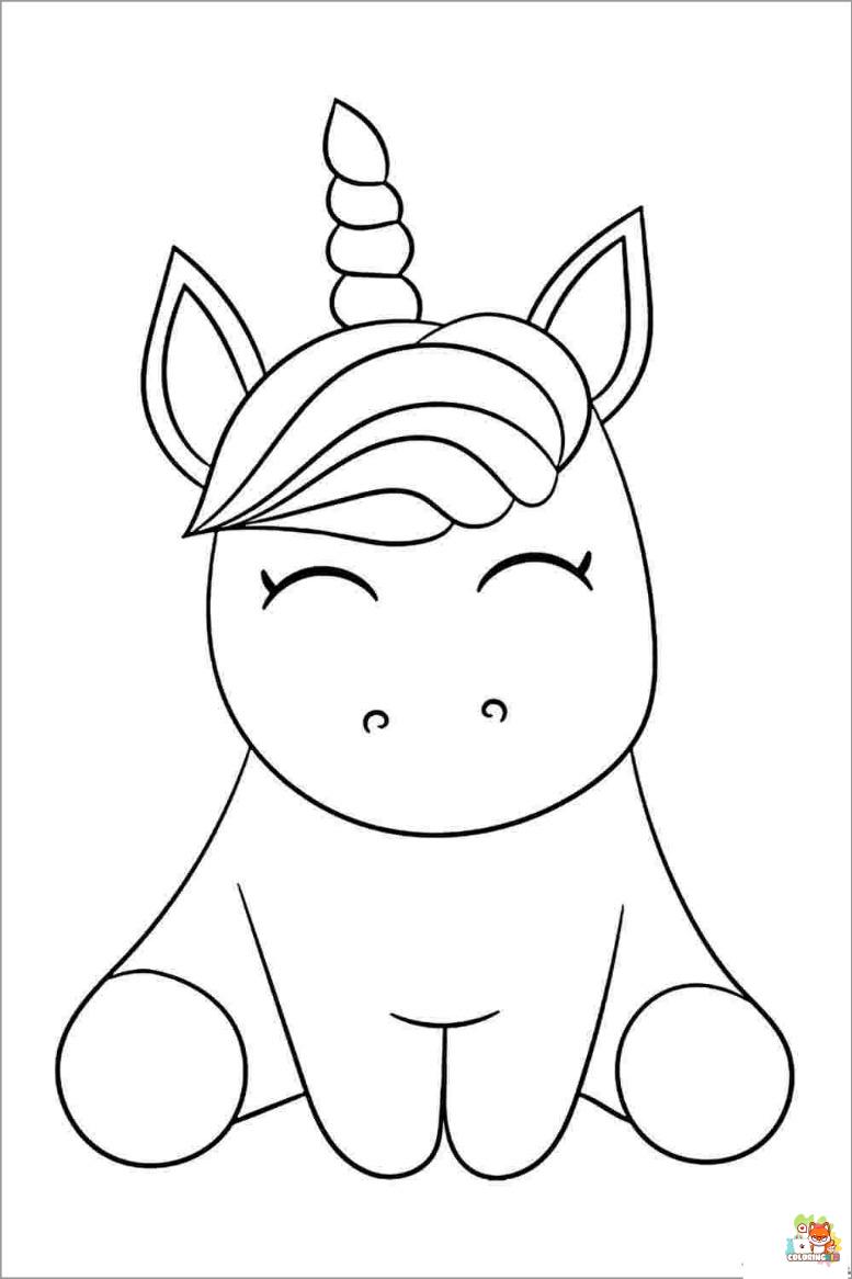 Baby Unicorn Coloring Pages 2