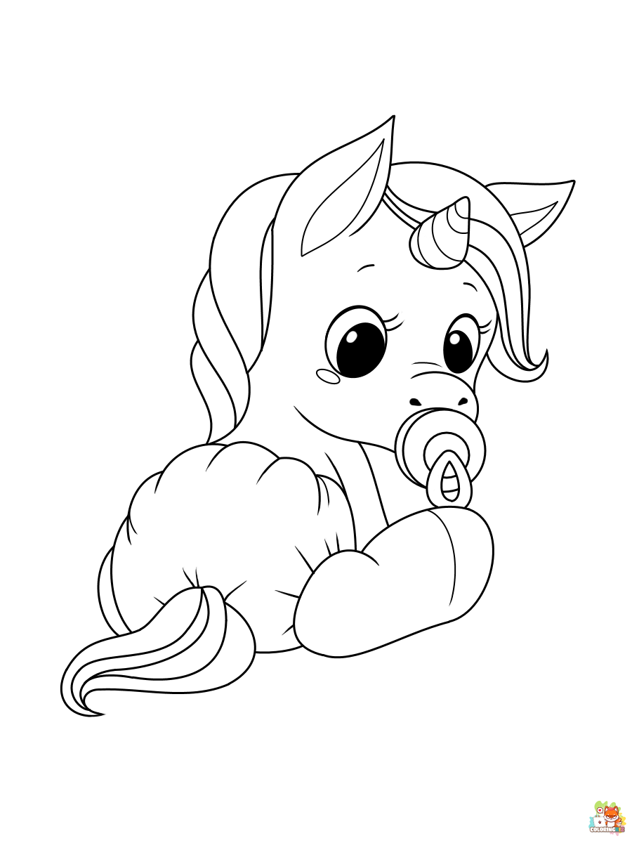 Baby Unicorn Coloring Pages 2