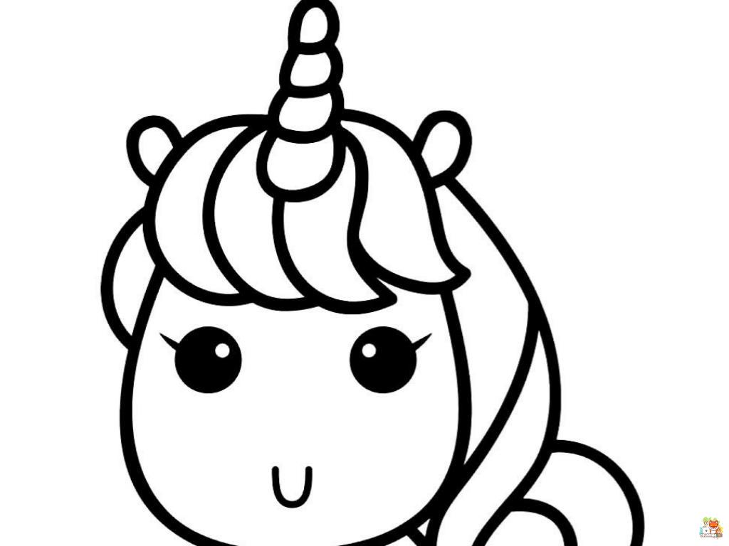 Baby Unicorn Coloring Pages 4