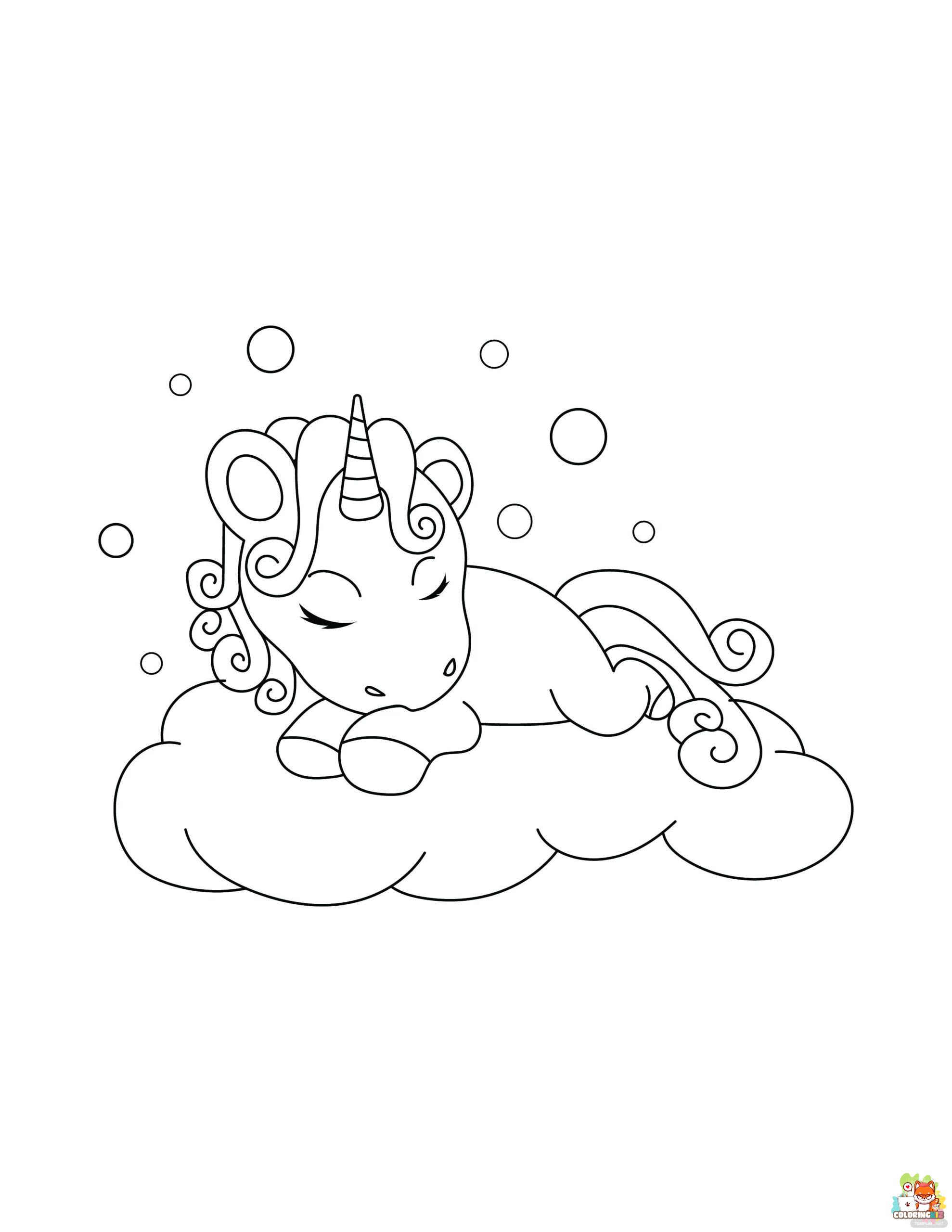 Baby Unicorn Coloring Pages 8