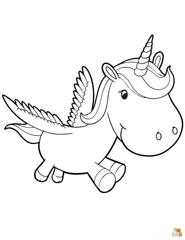 Baby Unicorn Flying Coloring Pages 6