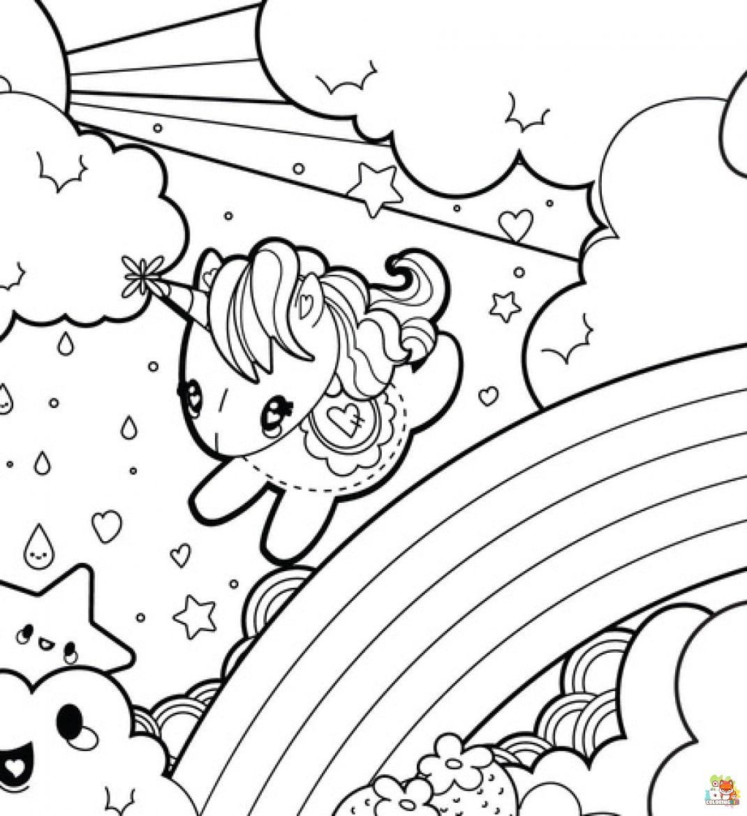 Baby Unicorn In Magical Sky Coloring Pages 2
