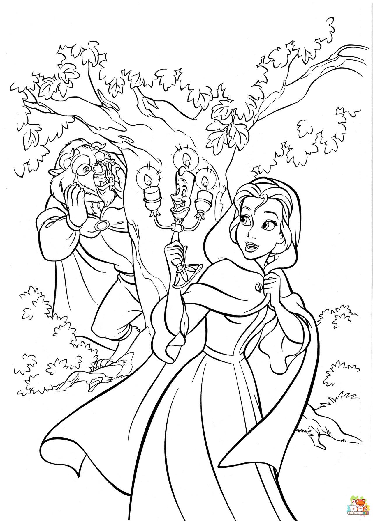 Belle And Lumiere coloring pages 4