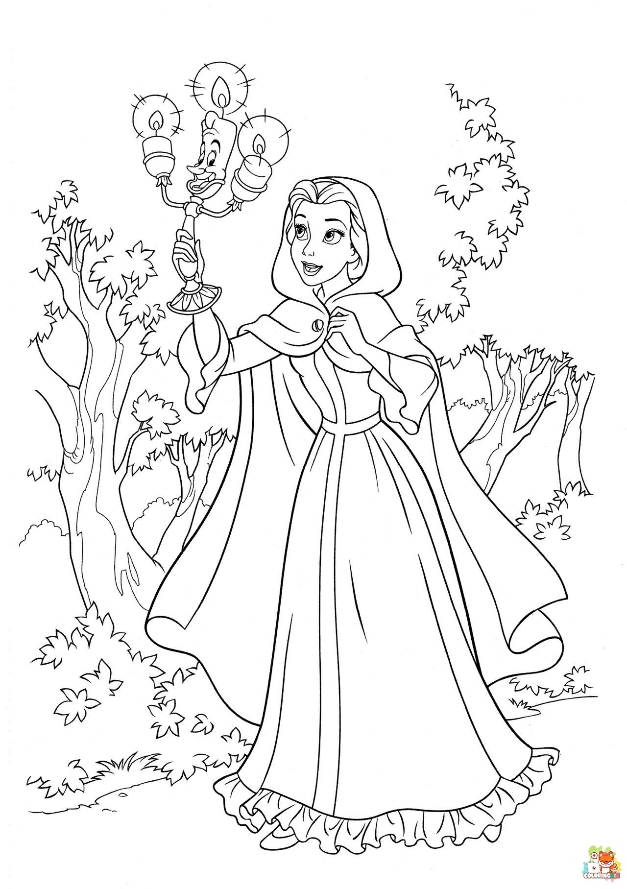 Belle And Lumiere coloring pages 5