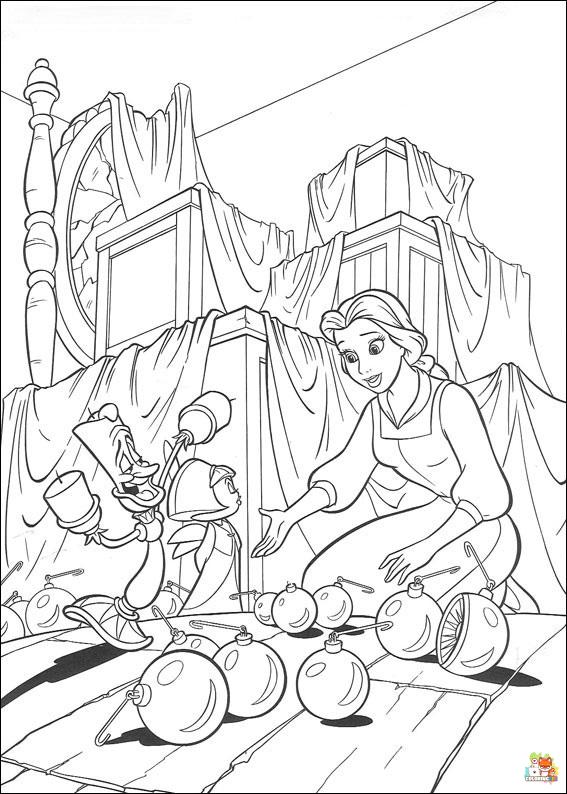 Belle And Lumiere coloring pages 6