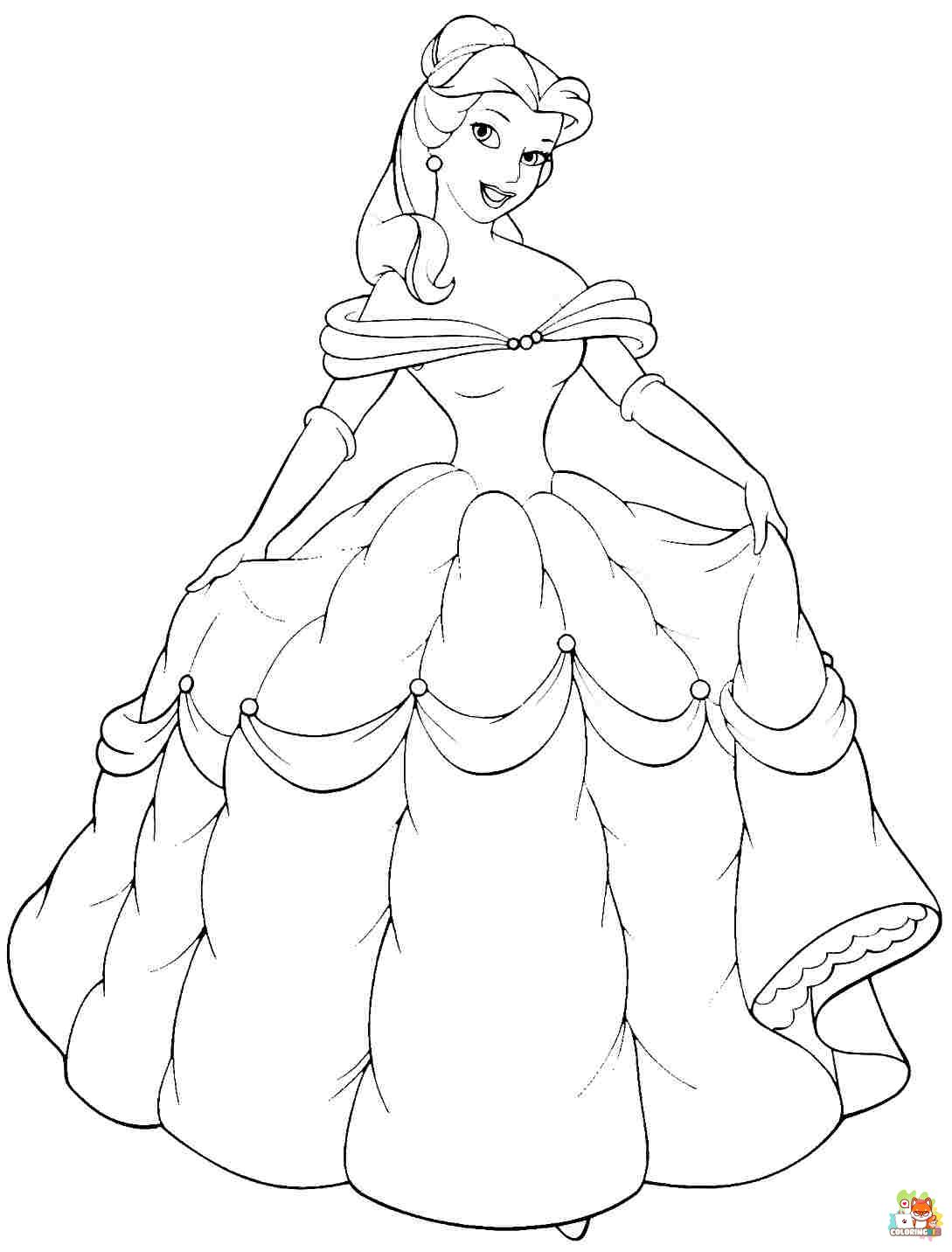 Belle Coloring Pages 4