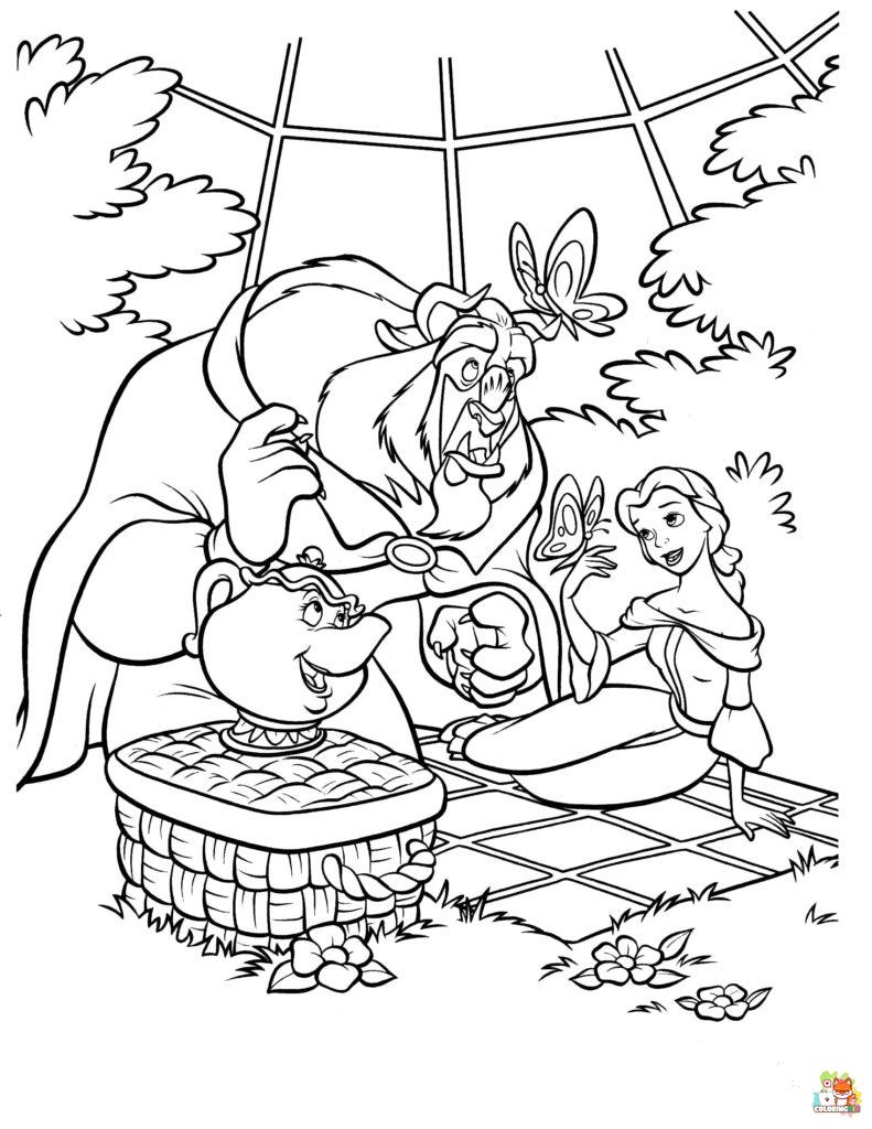 Belle With Her Friends Coloring Pages 2