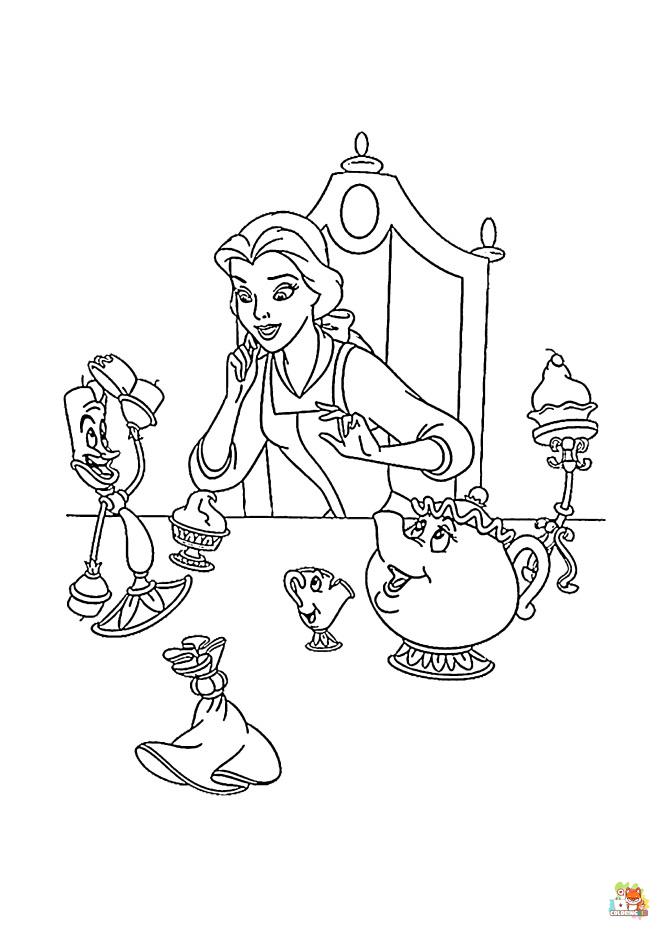 Belle With Her Friends Coloring Pages 3