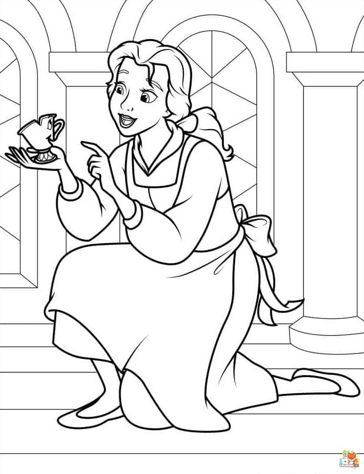 Belle With Her Friends Coloring Pages 4