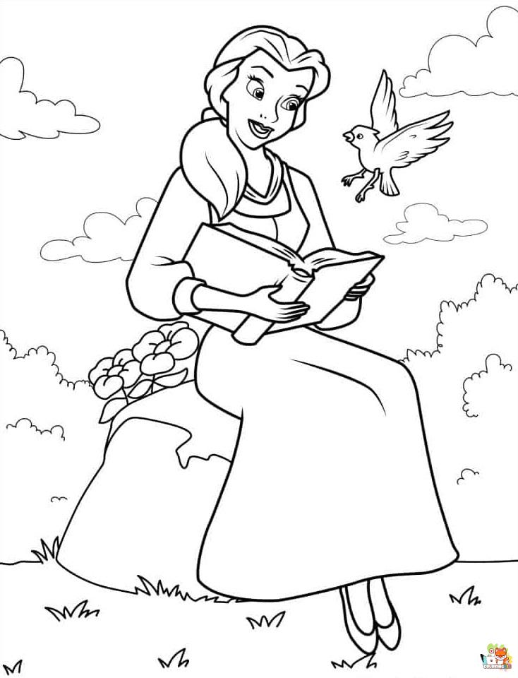 Belle With Her Friends Coloring Pages 6