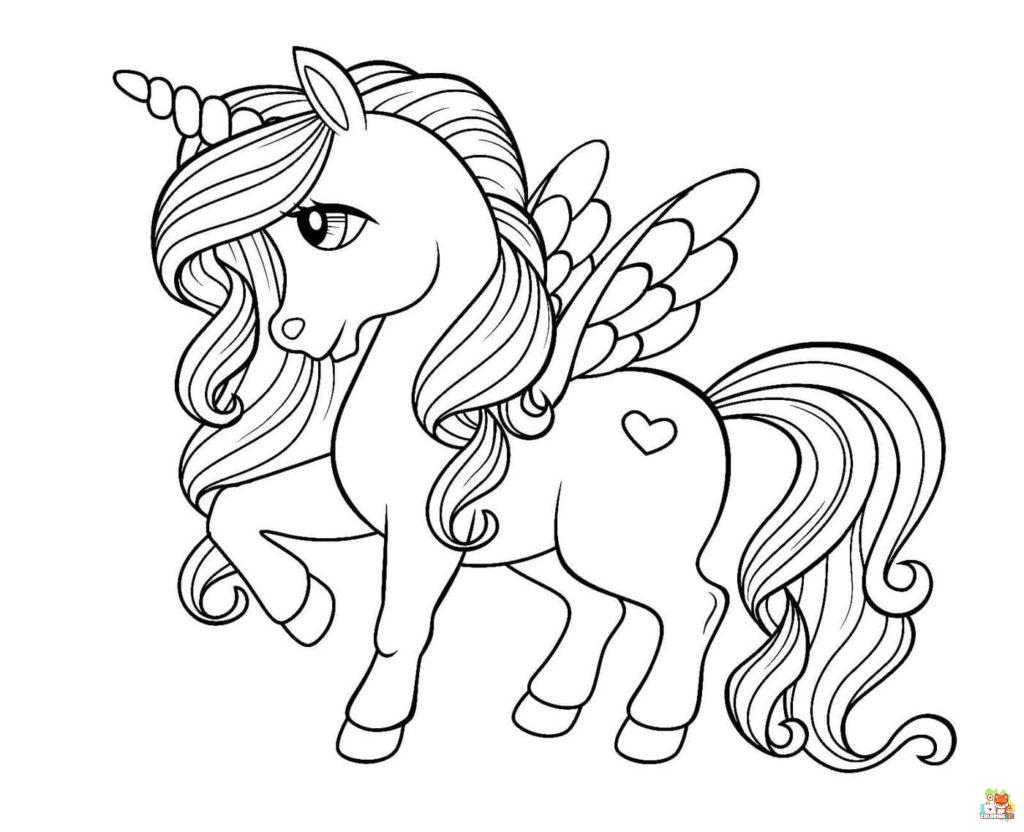 Butterfly Winged Unicorn Coloring Pages 4