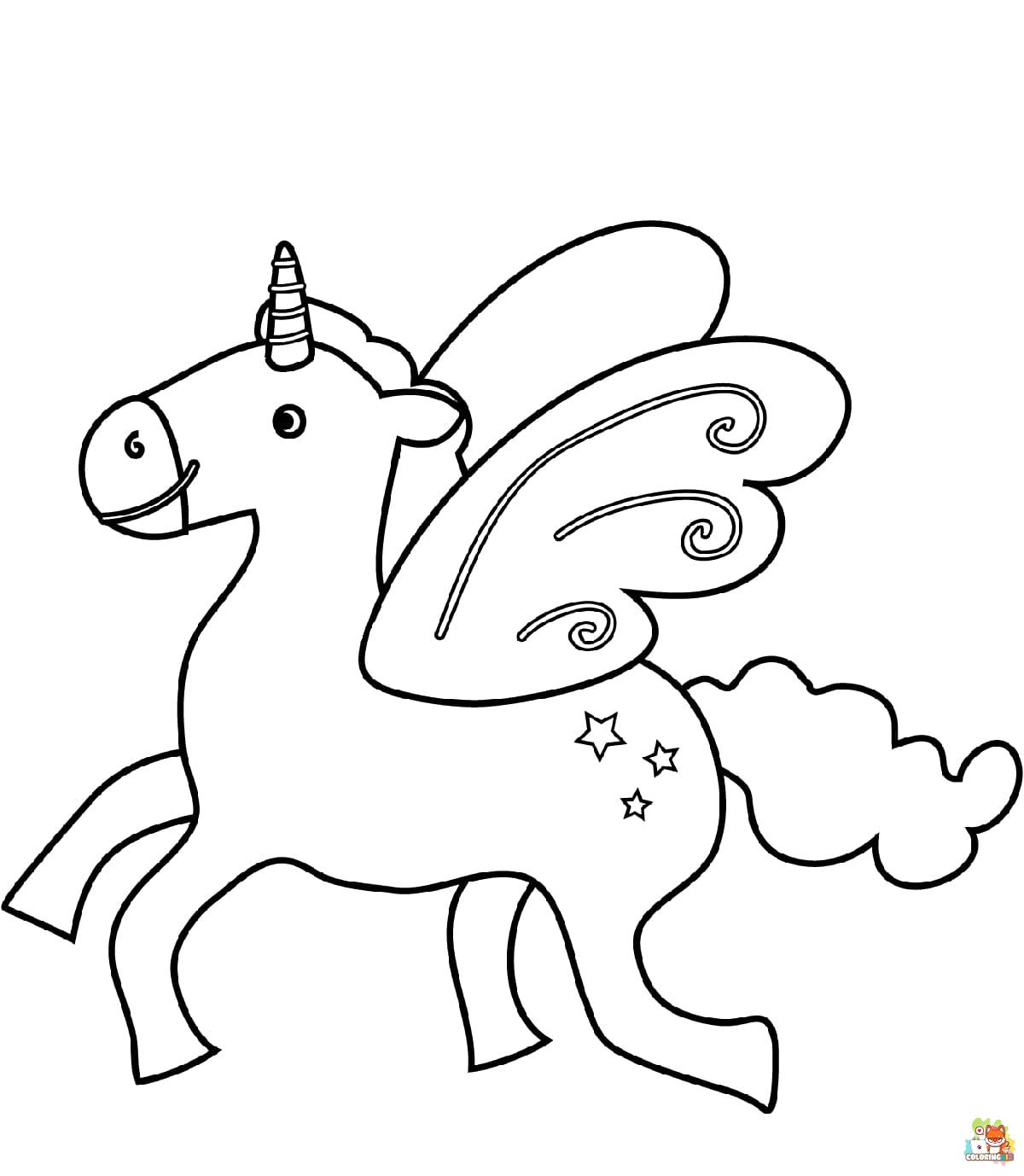 Butterfly Winged Unicorn Coloring Pages 6