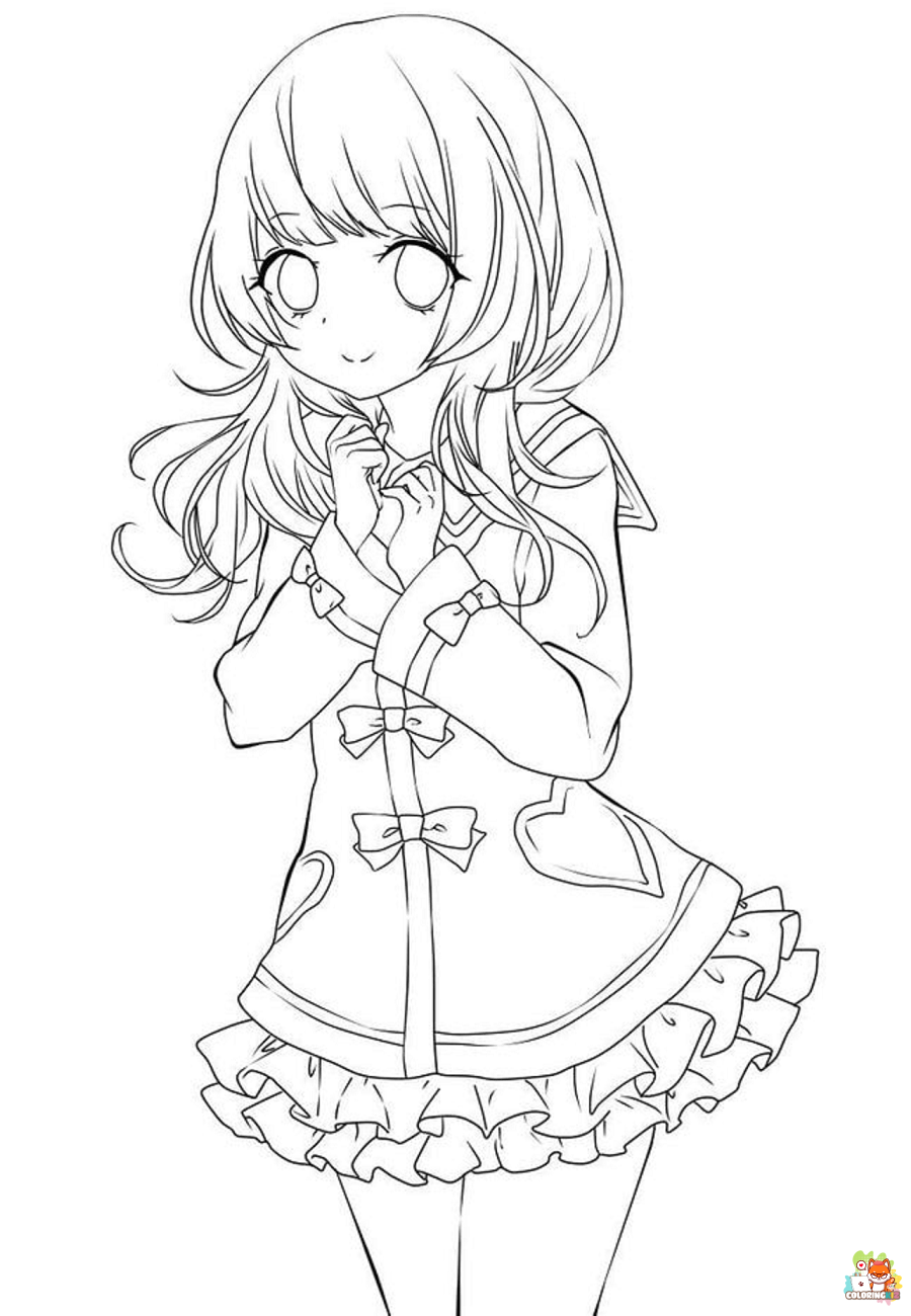 Cute Anime Coloring Pages 1