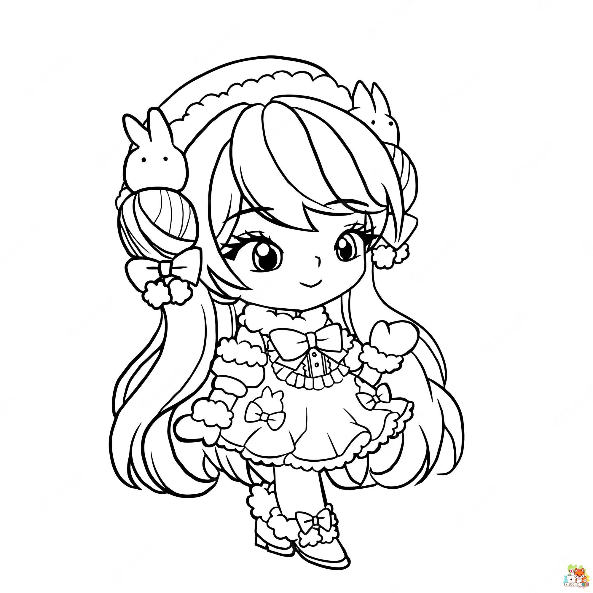 Cute Anime Coloring Pages 2