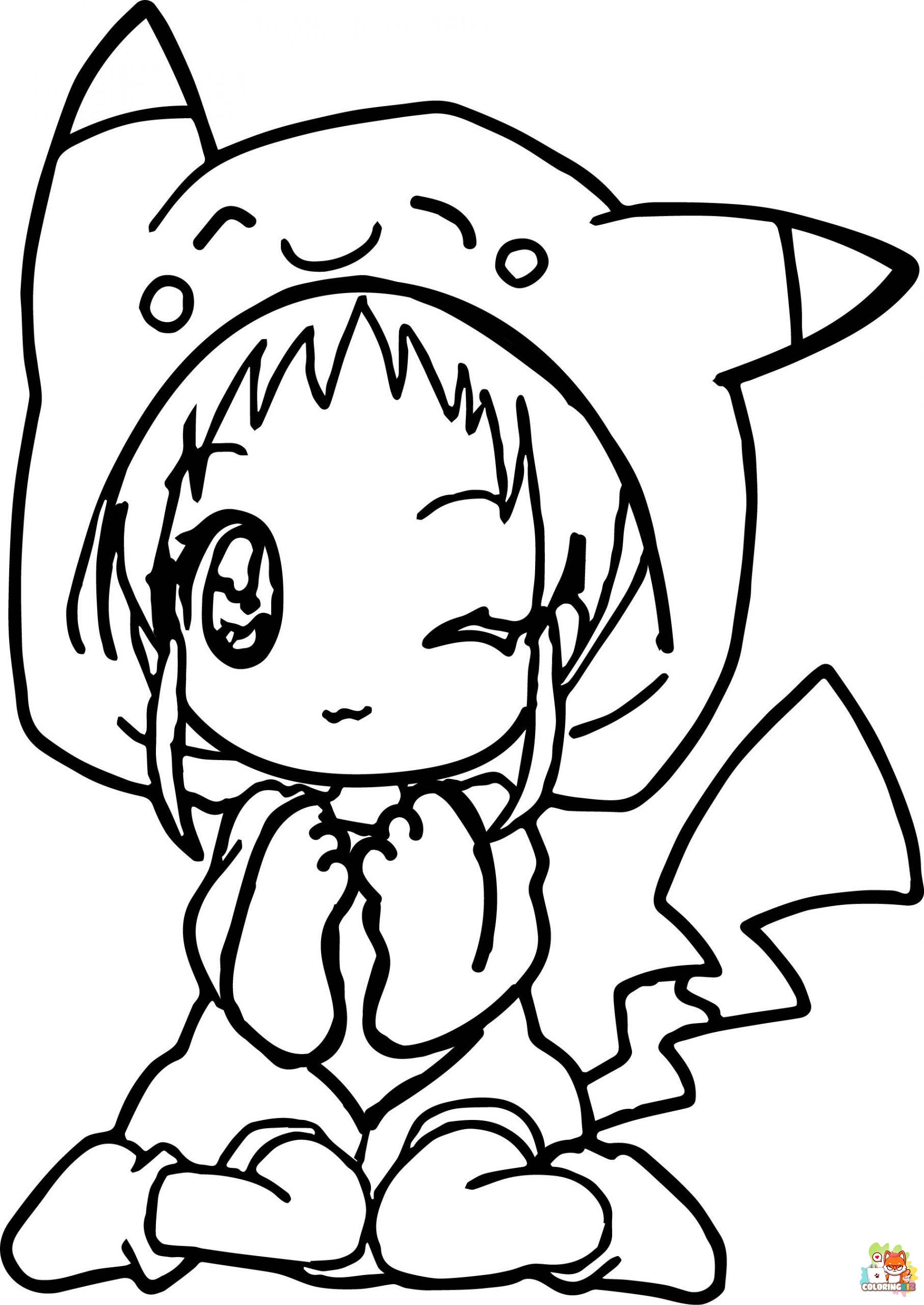 Cute Anime Coloring Pages 8