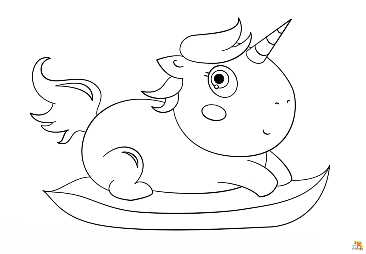 Cute Fat Unicorn Coloring Pages 1
