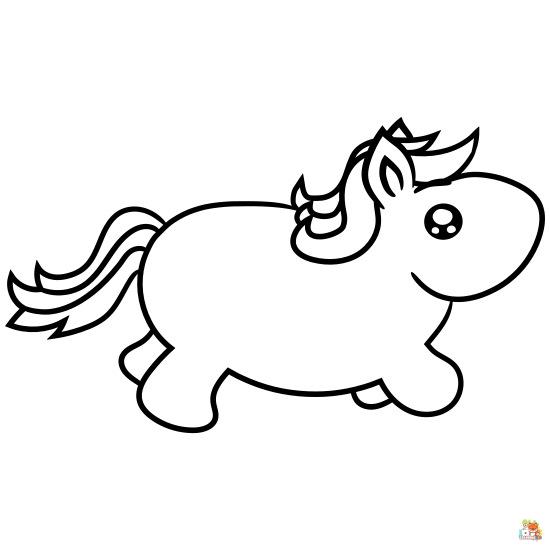 Cute Fat Unicorn Coloring Pages 11