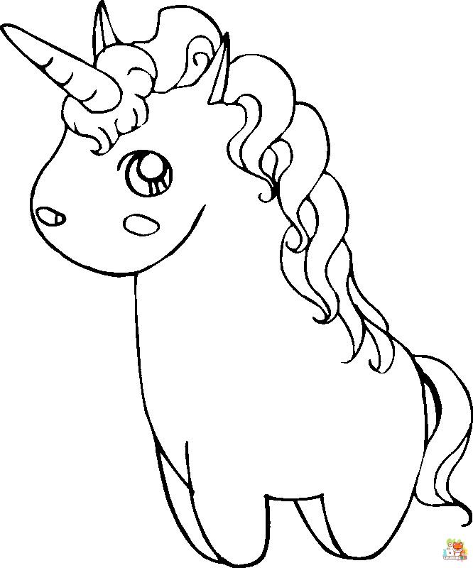 Cute Fat Unicorn Coloring Pages 12