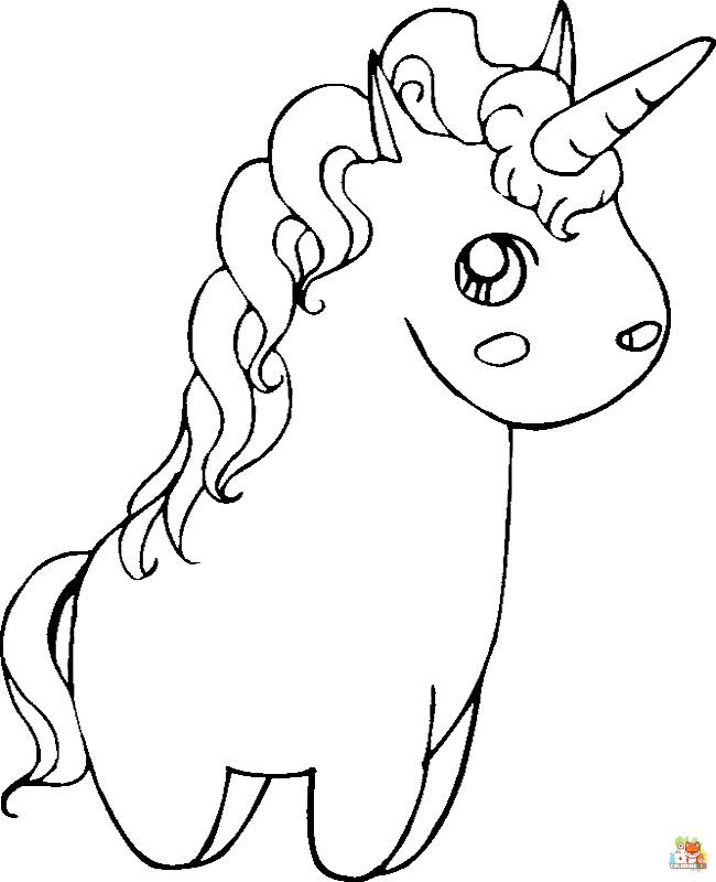 Cute Fat Unicorn Coloring Pages 15