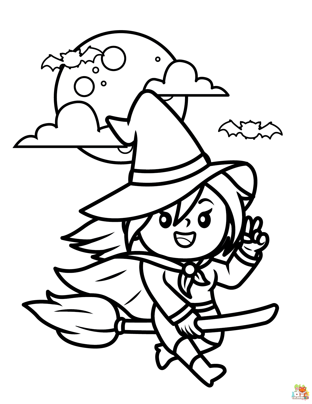 Cute Halloween Coloring Pages 1