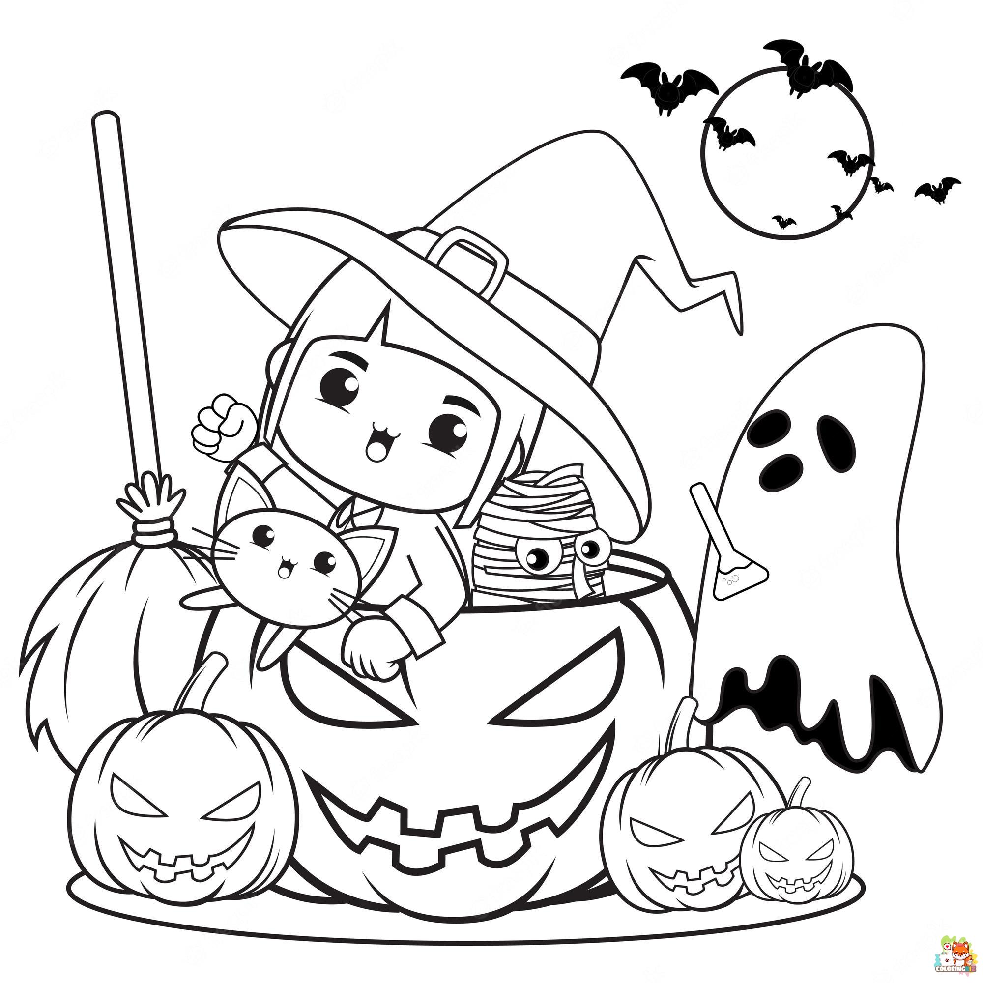 Cute Halloween Coloring Pages 4