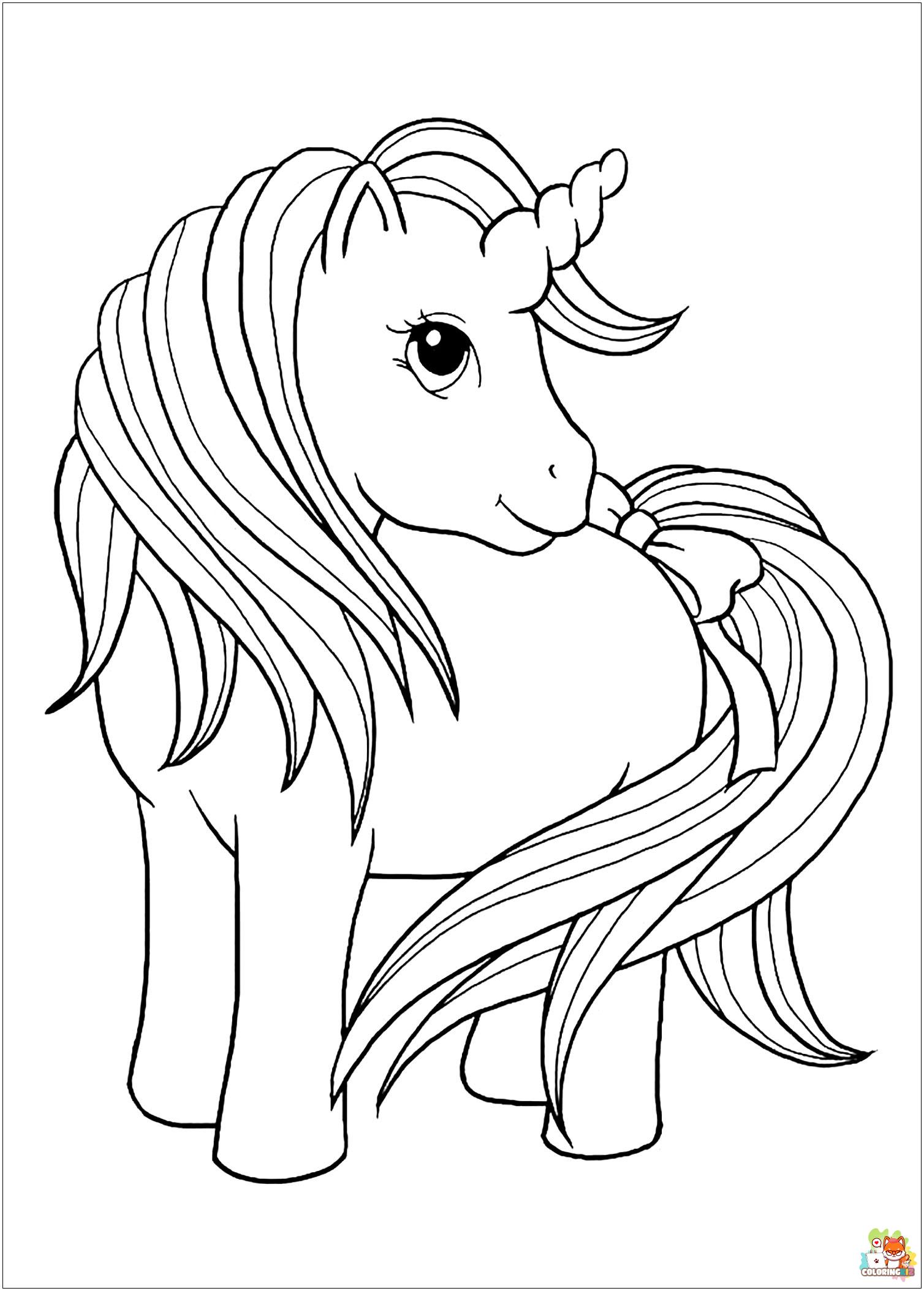 Cute Unicorn Coloring Pages 1