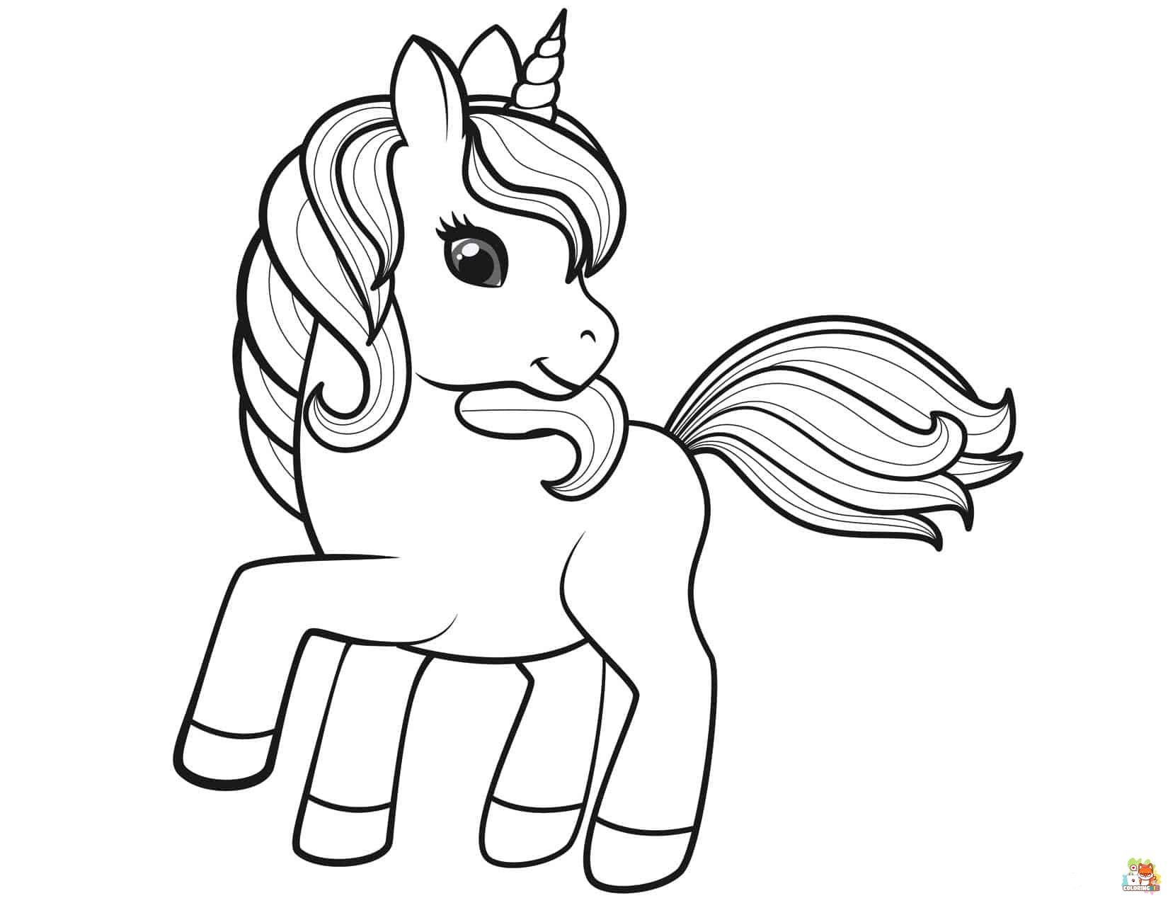 Cute Unicorn Coloring Pages 5