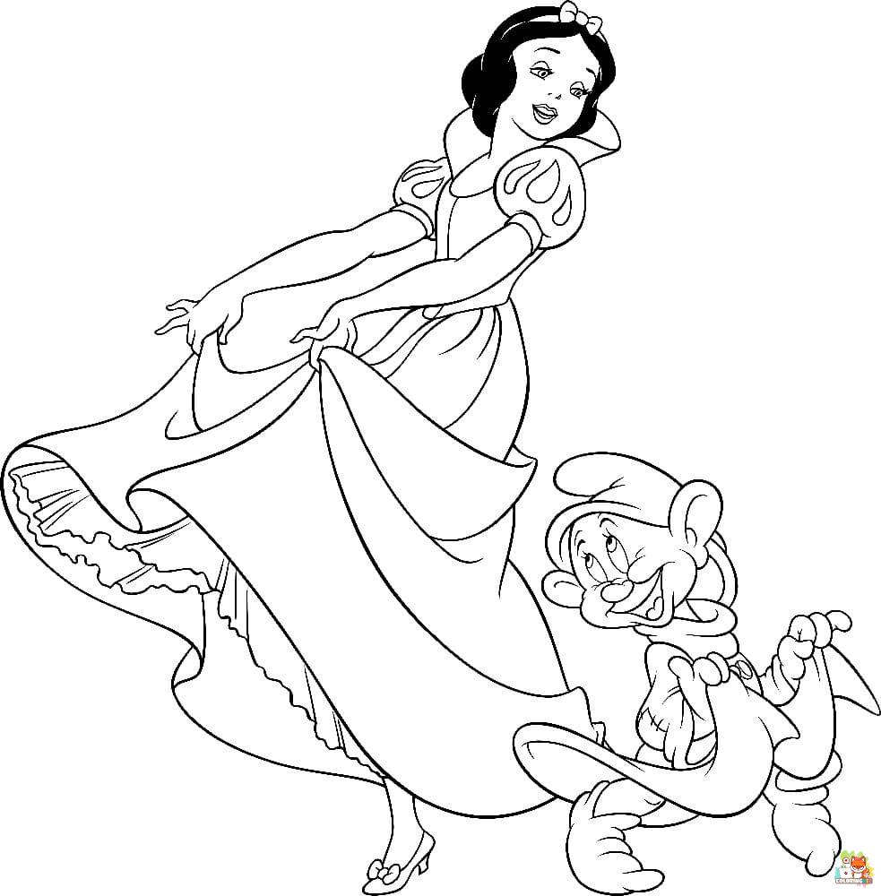 Dancing Snow White coloring pages 2