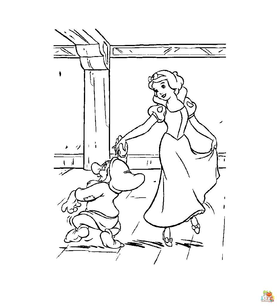Dancing Snow White coloring pages 6