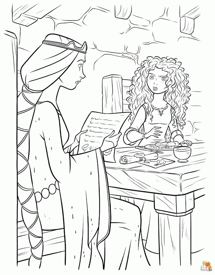 Elinor And Merida Coloring Pages 1