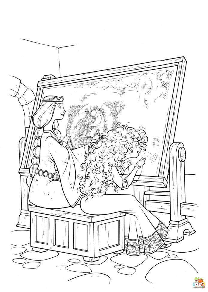 Elinor And Merida Coloring Pages 1
