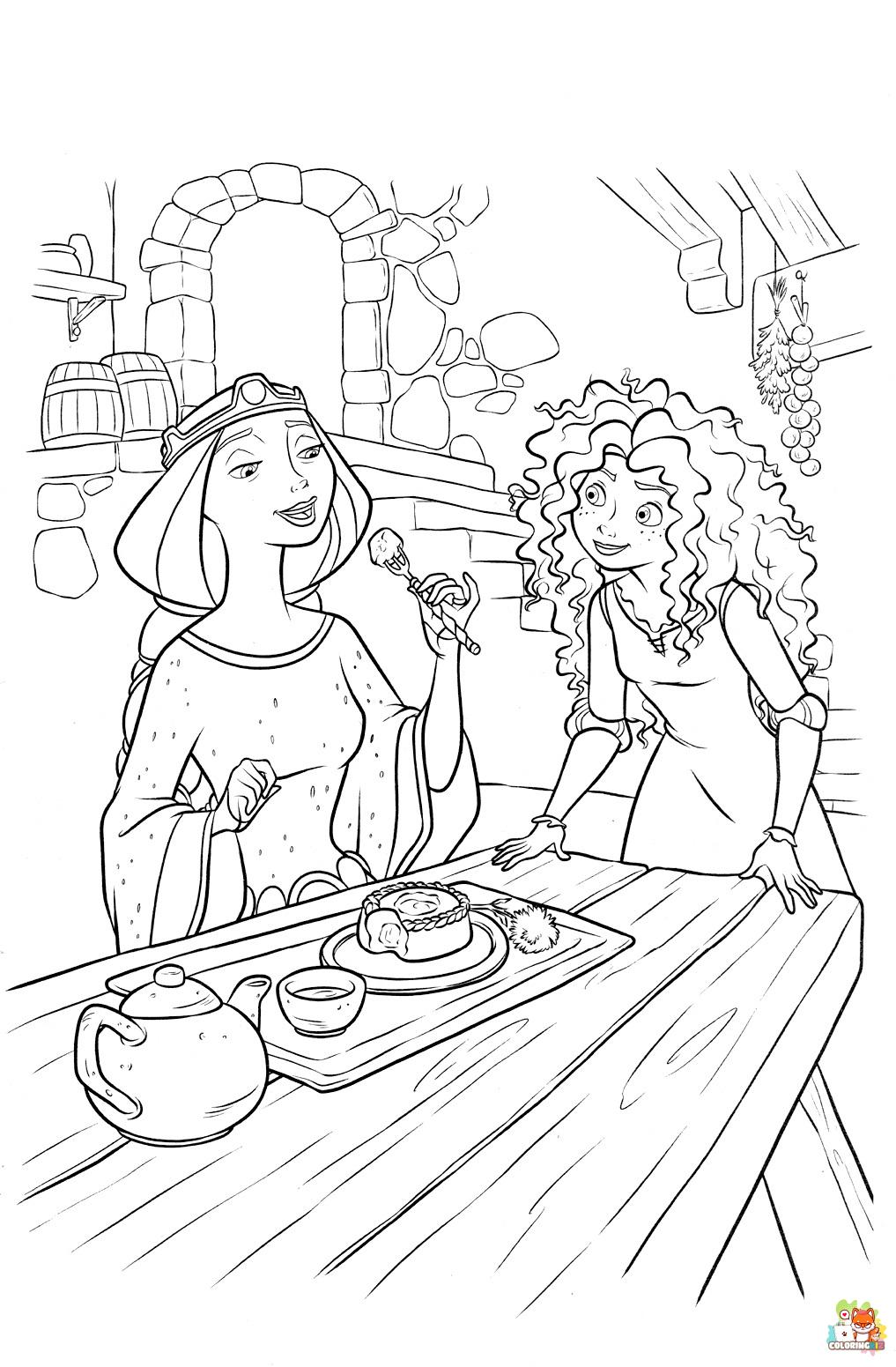 Elinor And Merida Coloring Pages 3