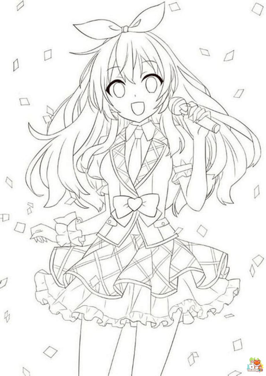 Female Anime Coloring Pages 1