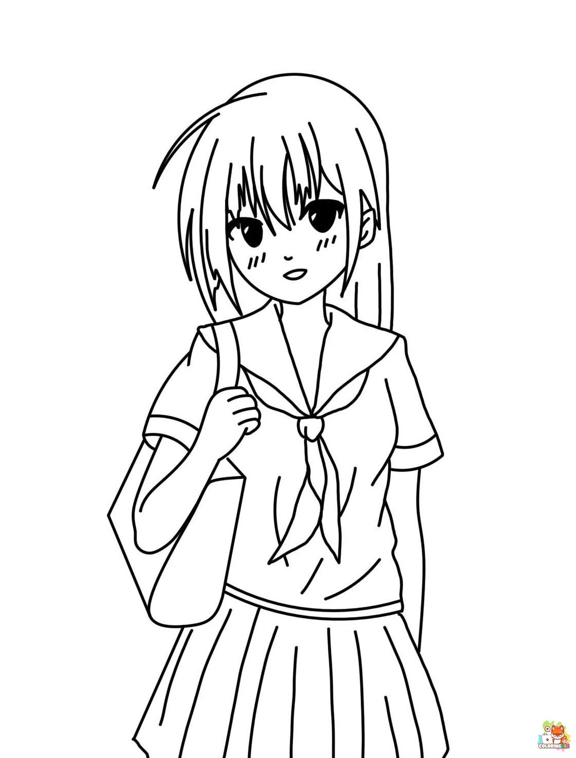 Female Anime Coloring Pages 2