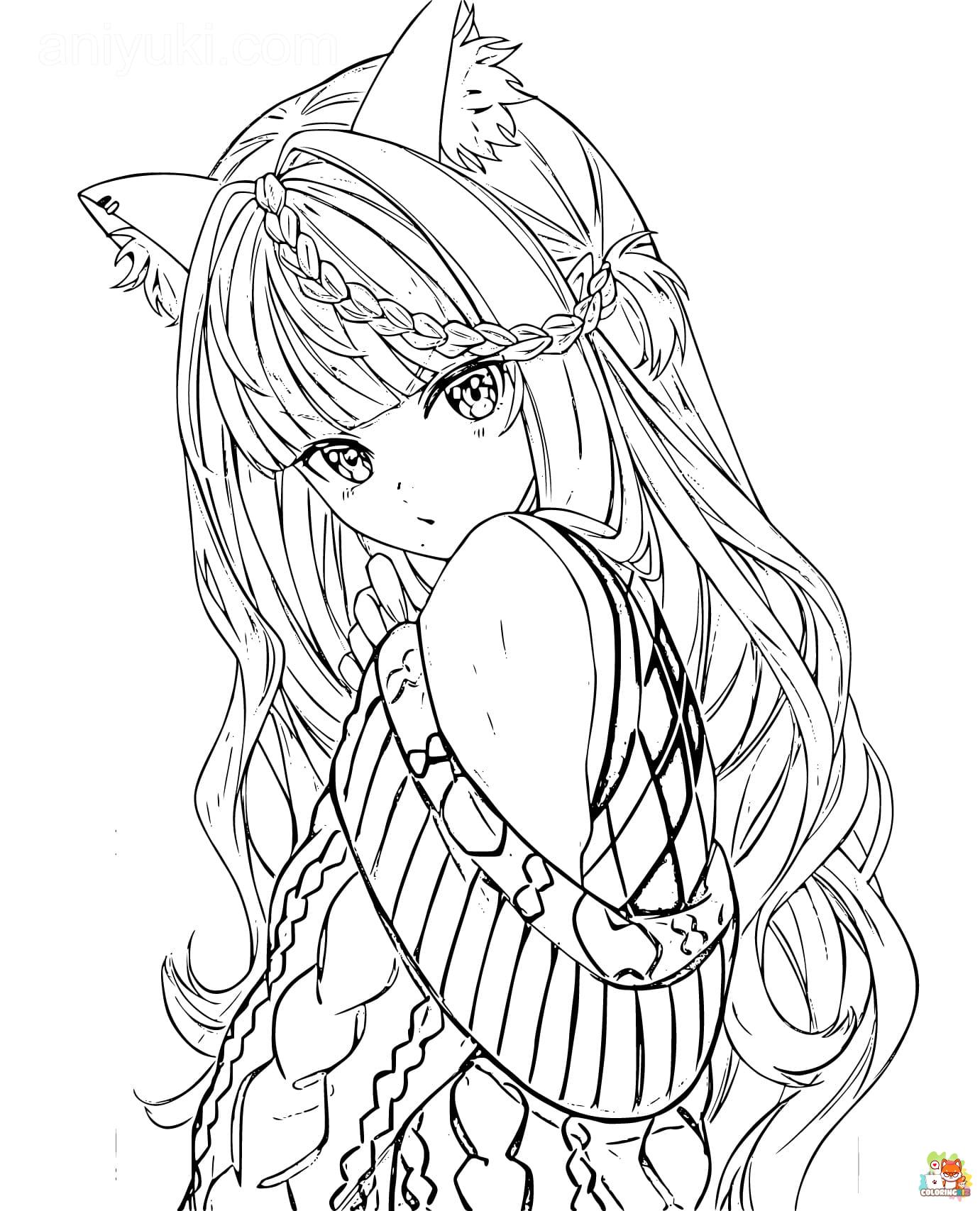 Female Anime Coloring Pages 3