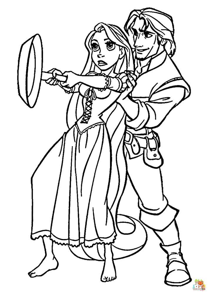 Flynn and Rapunzel Coloring Pages 3 1