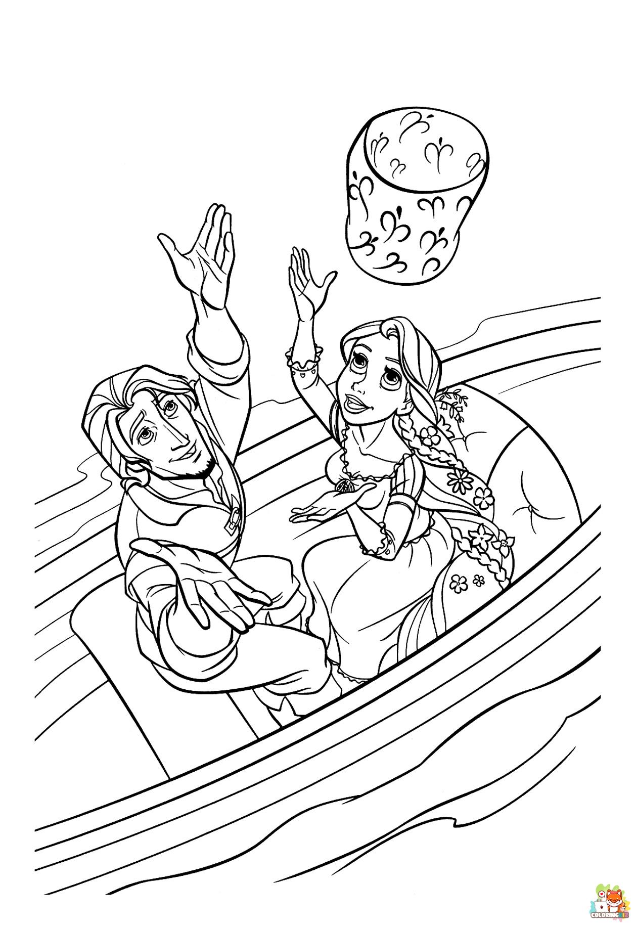 Flynn and Rapunzel Coloring Pages 5 1