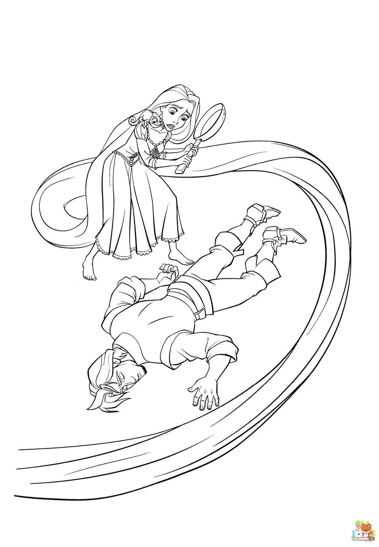 Flynn and Rapunzel Coloring Pages 6 1