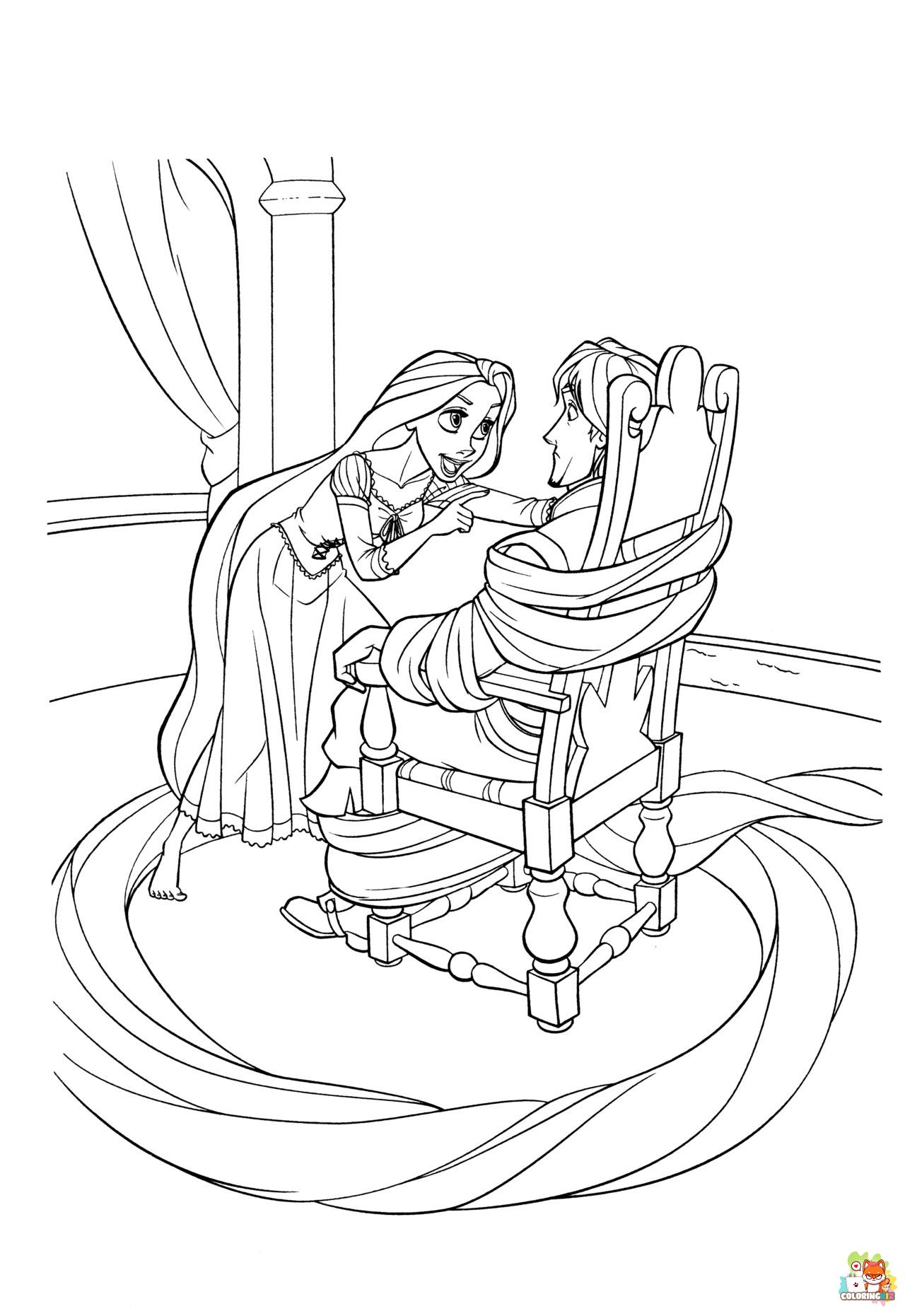 Flynn and Rapunzel Coloring Pages 7 1