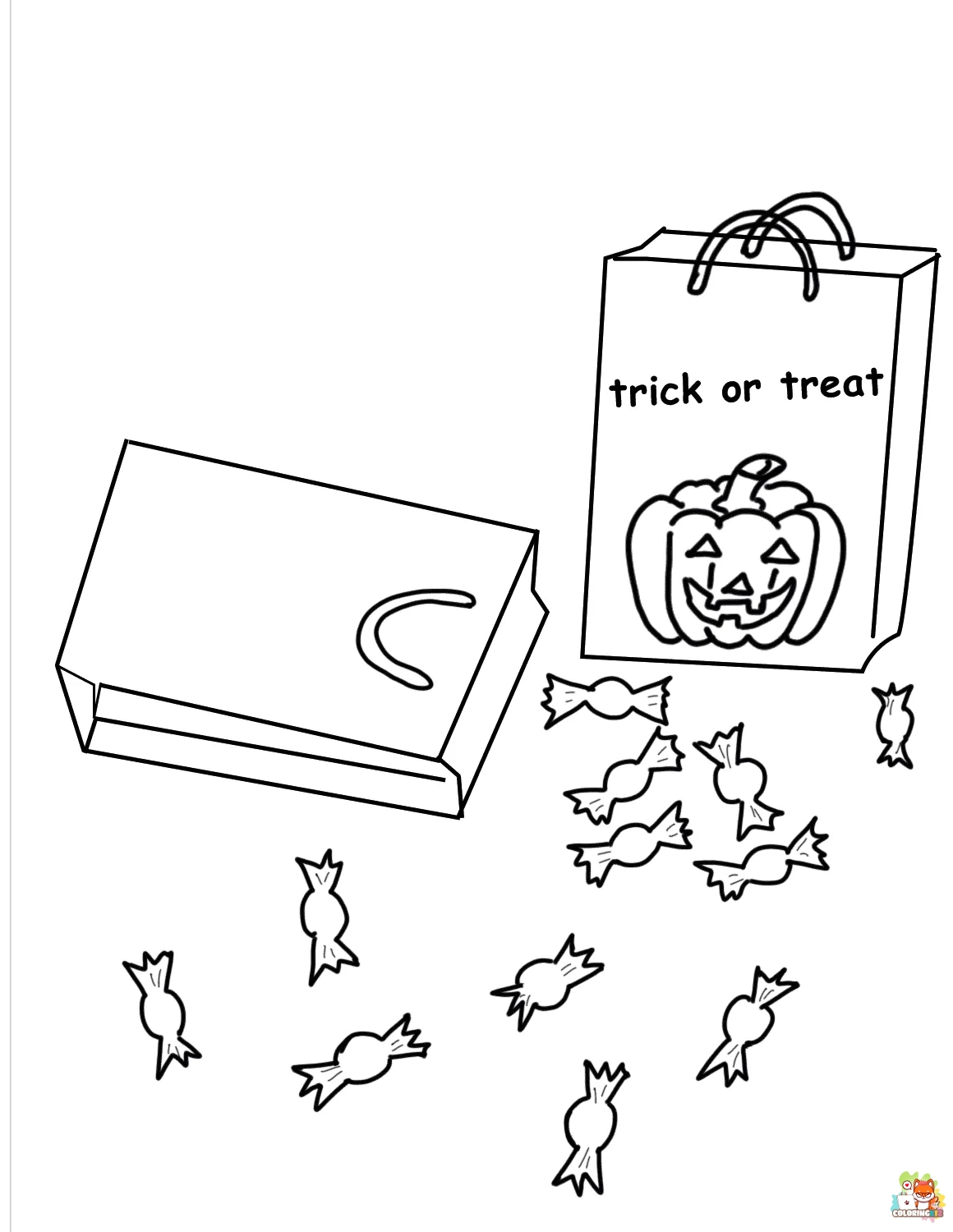 Halloween Candy Coloring Pages 3
