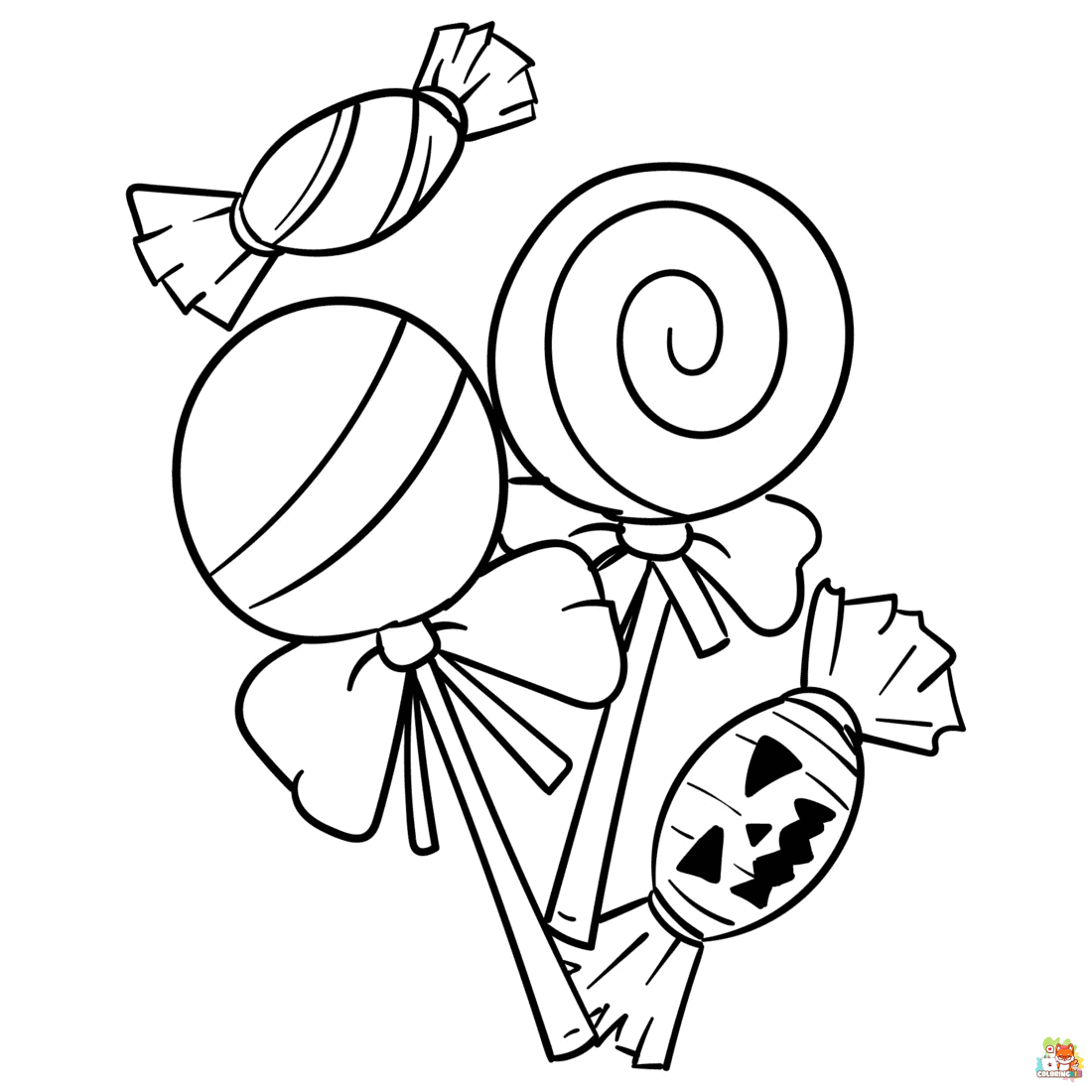 Halloween Candy Coloring Pages 4
