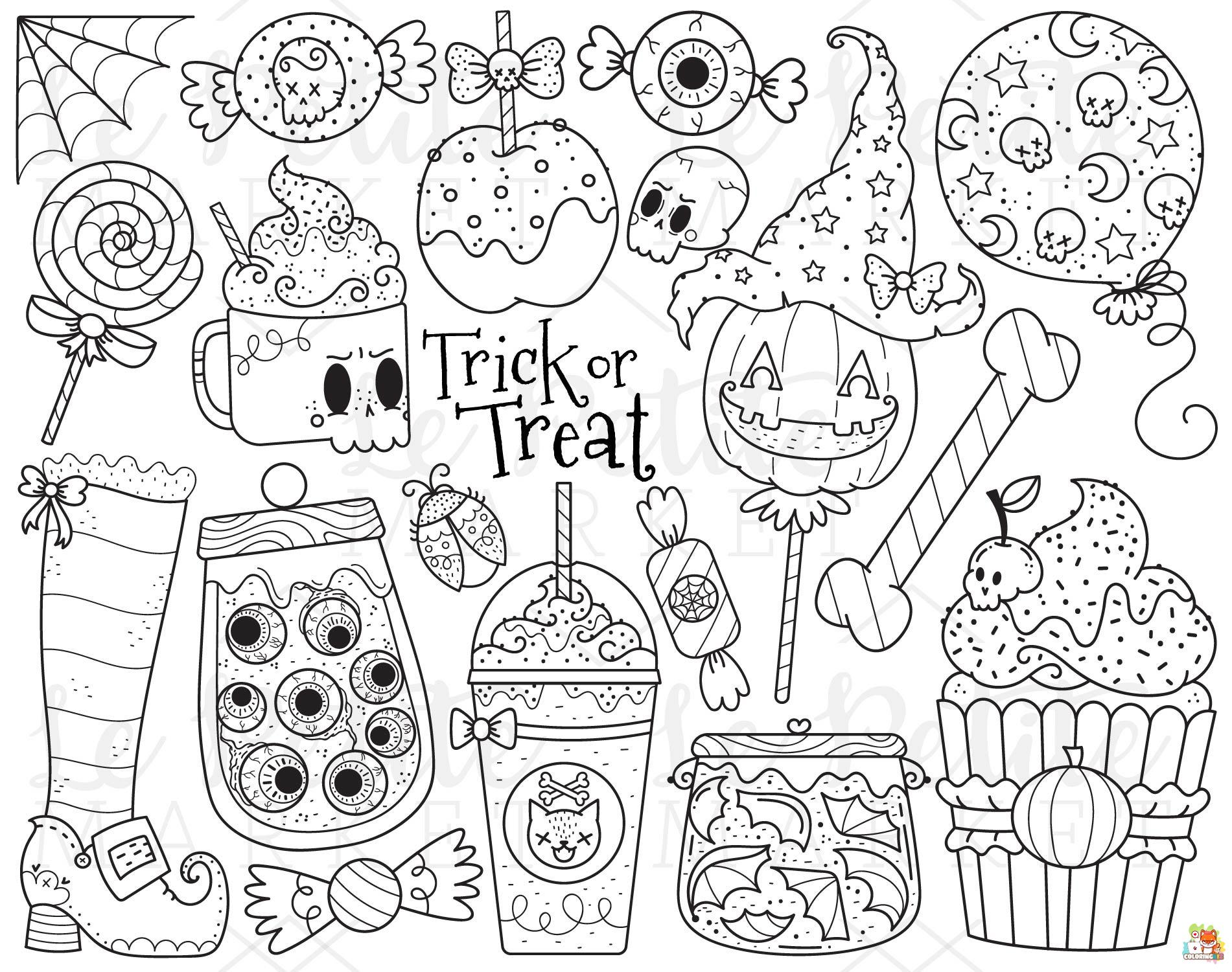 Halloween Candy Coloring Pages 7