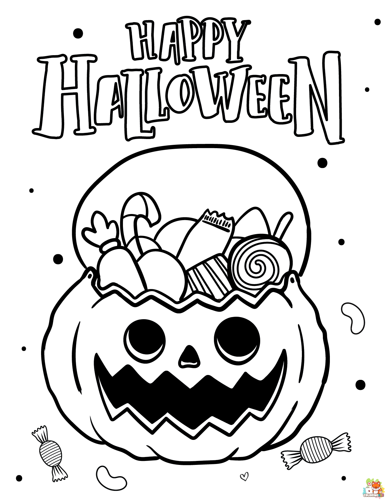 Happy Halloween Coloring Pages 3